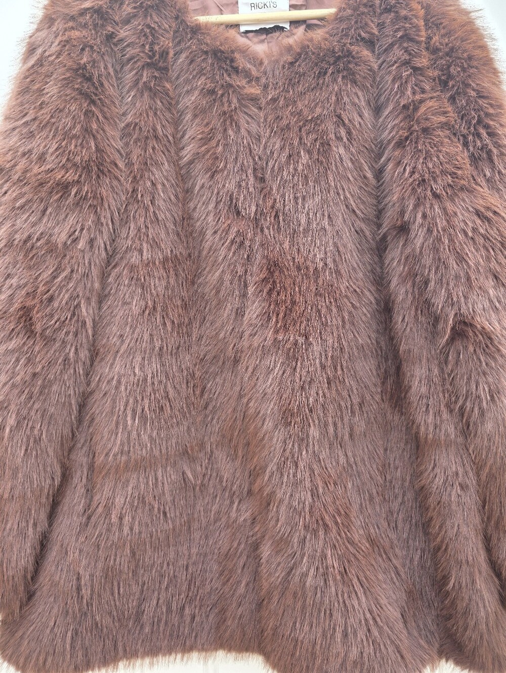 Ricki's Mia Faux Fur Shaggy Fluffy Brown Coat Womens XXL - Picture 3 of 10